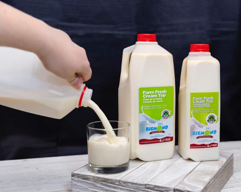 Pouring milk